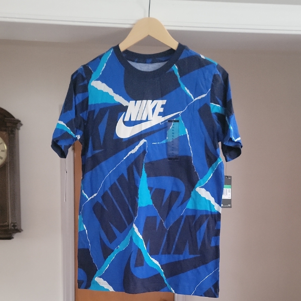 Nike Kids Abstract Blue and Teal T-Shirt
